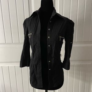 Black button up top
